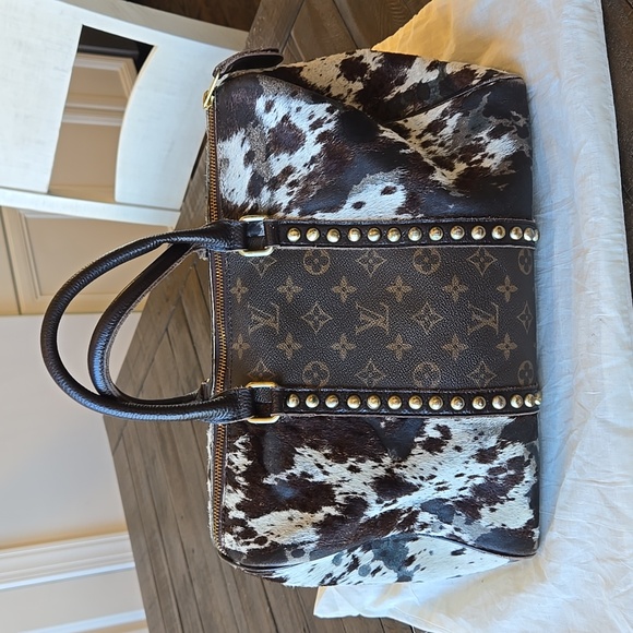 Cowhide Pony Hair REPURPOSED LV Satchel - Picture 3 of 16